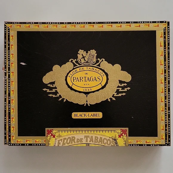 Partagas Black Label Wooden Cigar Box Empty Craft Box - Picture 6 of 6